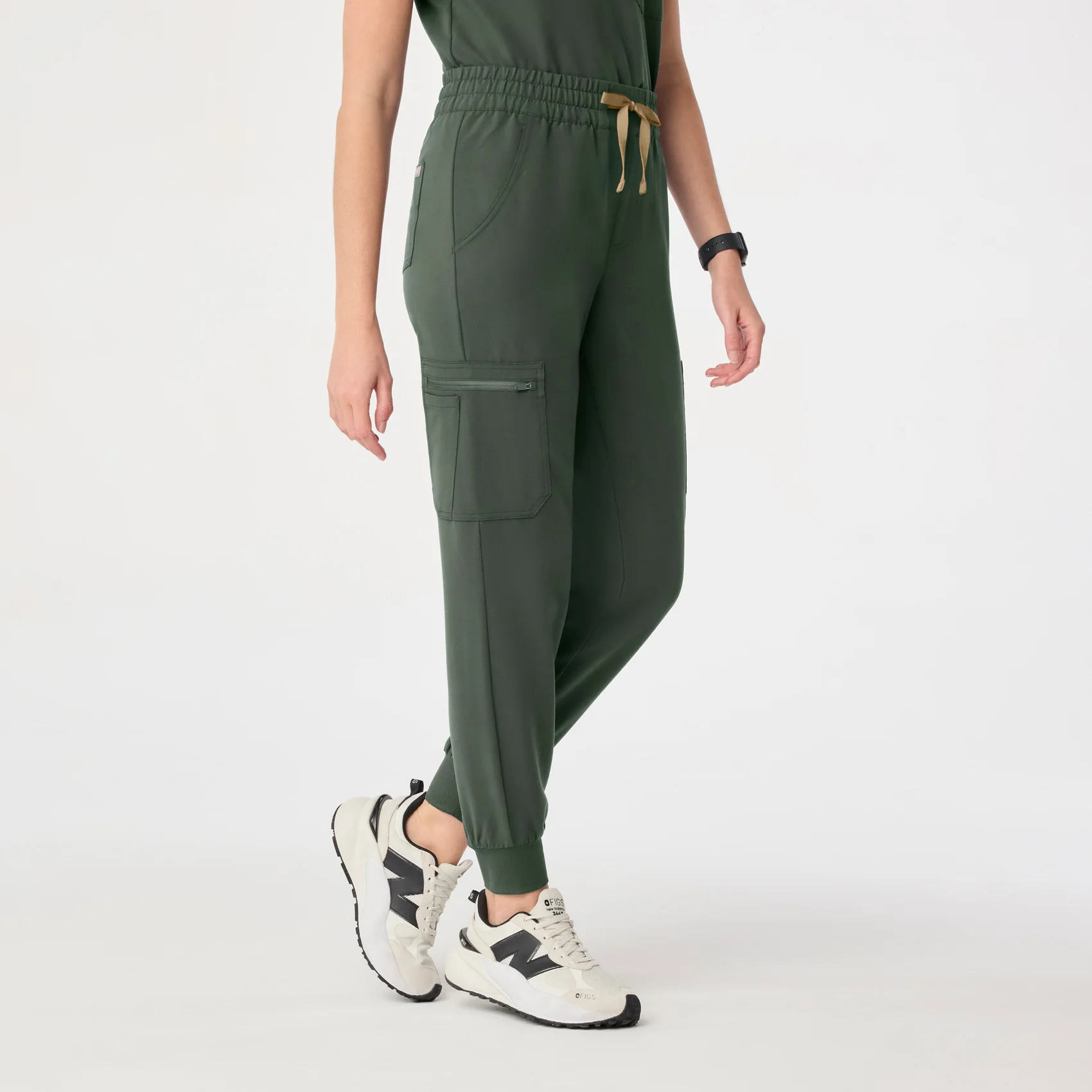 women's Moss High Waisted Uman Relaxed - Petite Jogger Scrub Pant - Image 2