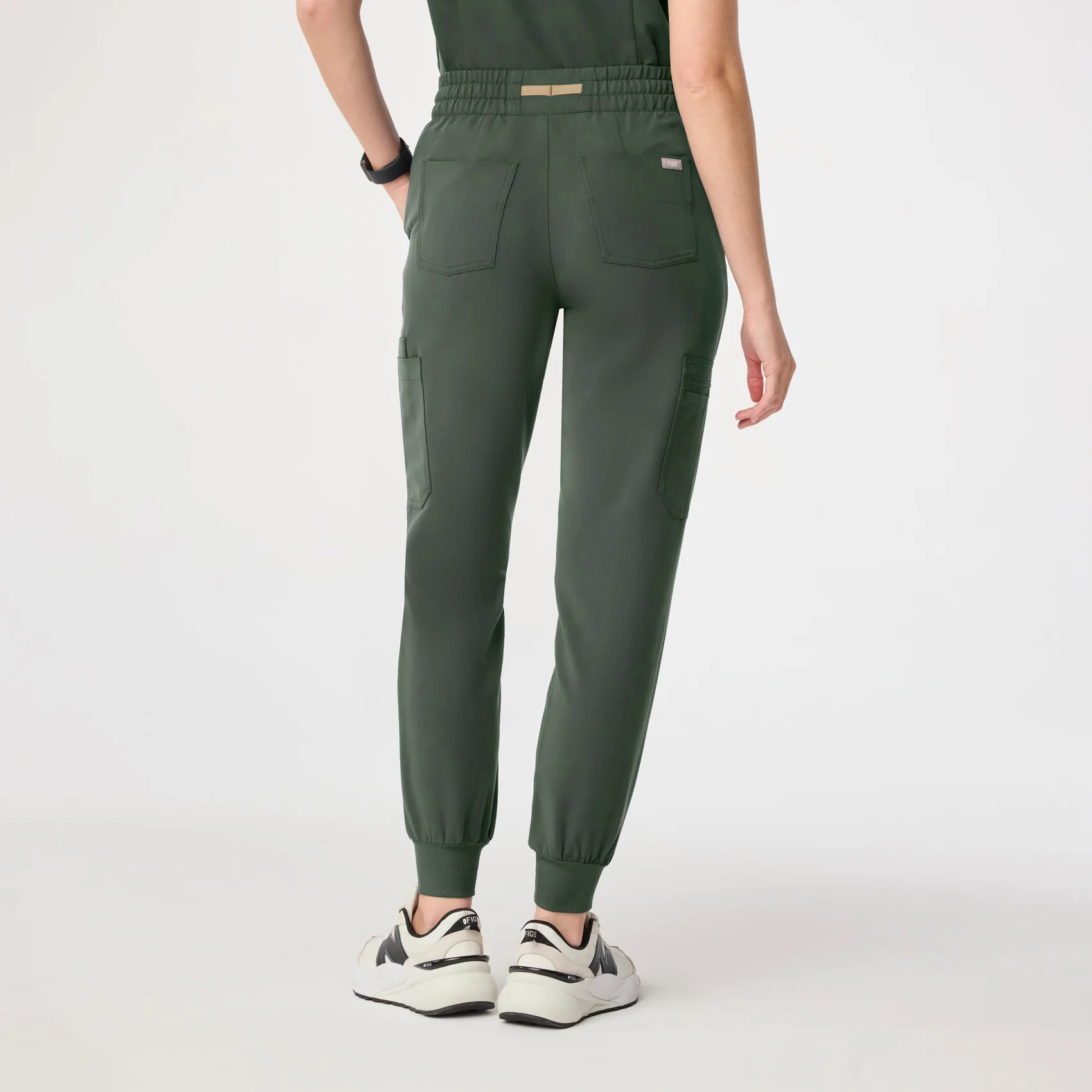 women's Moss High Waisted Uman Relaxed - Petite Jogger Scrub Pant - Image 3