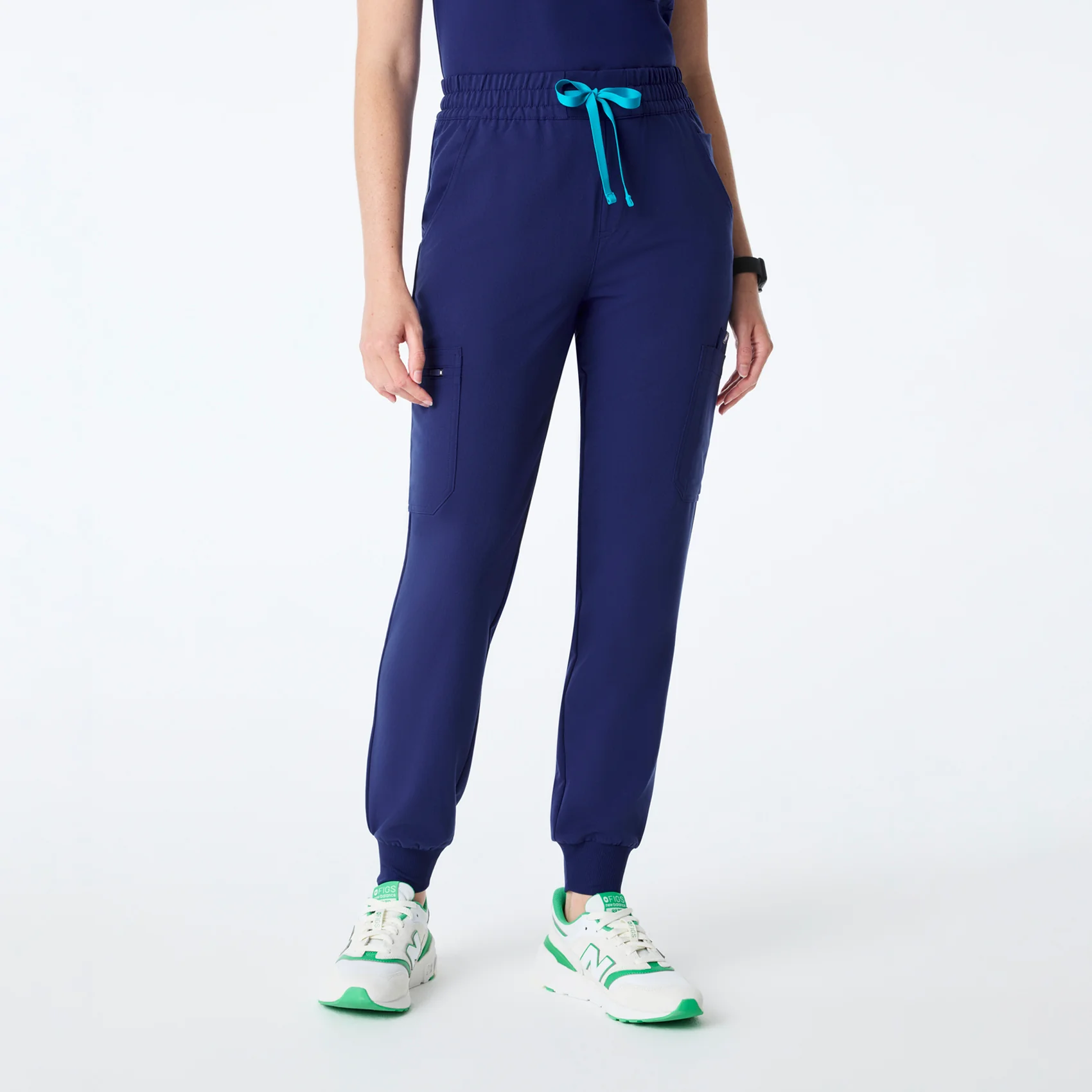 women's Sapphire High Waisted Uman Relaxed - Petite Jogger Scrub Pant