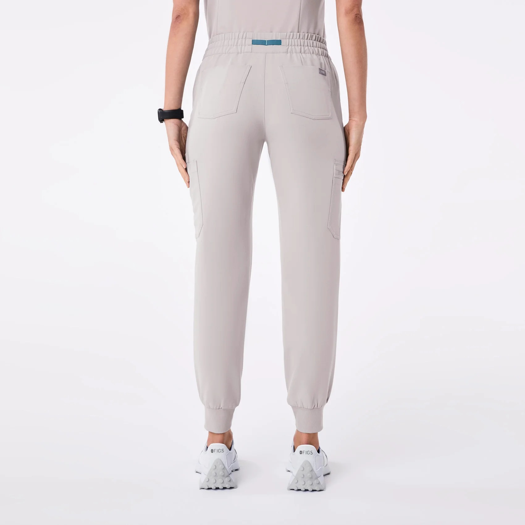 women's Slate High Waisted Uman Relaxed - Petite Jogger Scrub Pant - Image 4