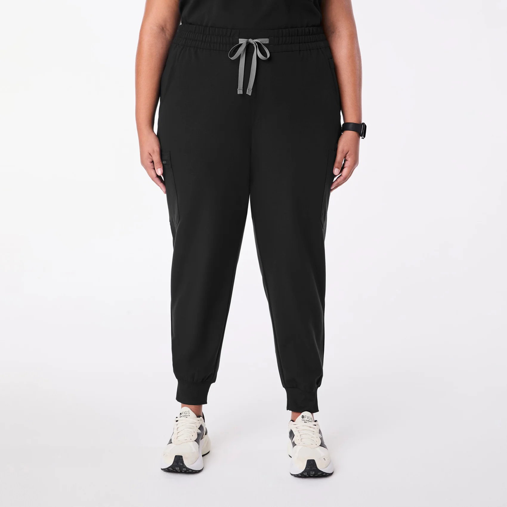 women's Black High Waisted Uman Relaxed - Tall Jogger Scrub Pant (3XL-6XL)