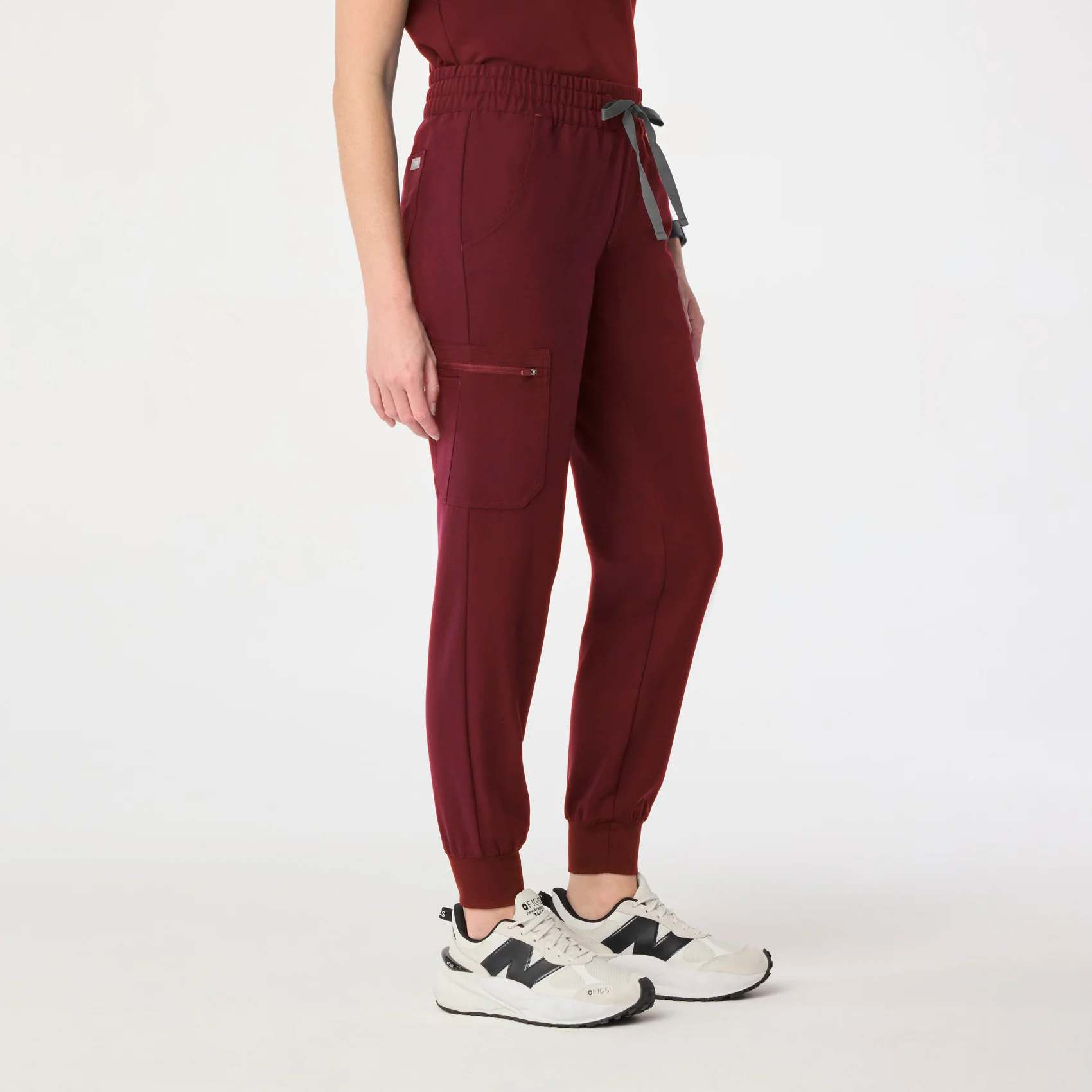 women's Burgundy Uman Relaxed - Jogger Scrub Pant - Image 3