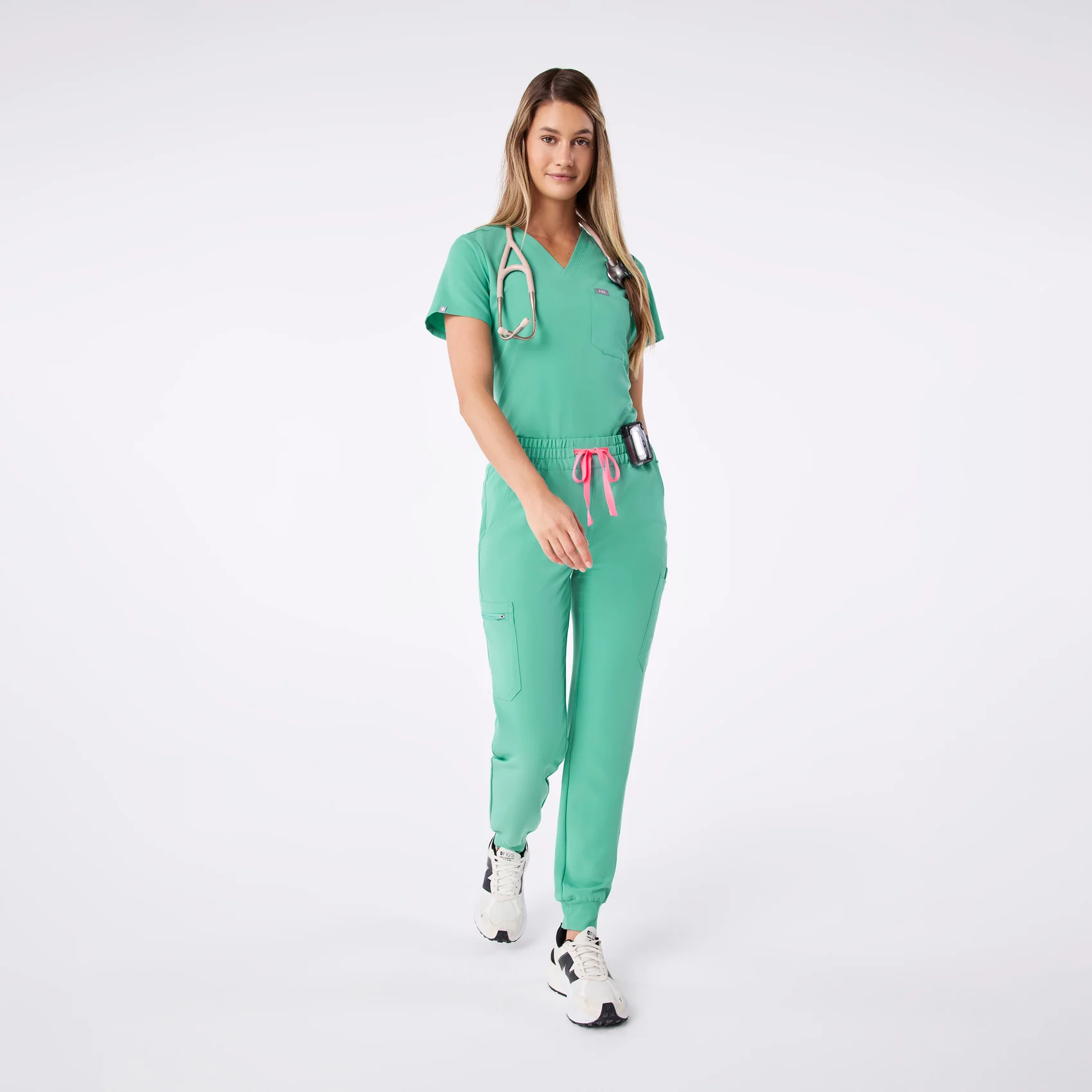 women's Surgical Green Uman Relaxed - Jogger Scrub Pant - Image 2
