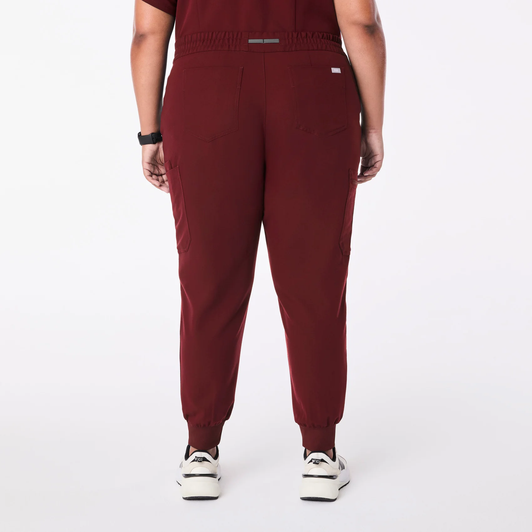 women's Burgundy Uman Relaxed - Petite Jogger Scrub Pant (3XL-6XL) - Image 4