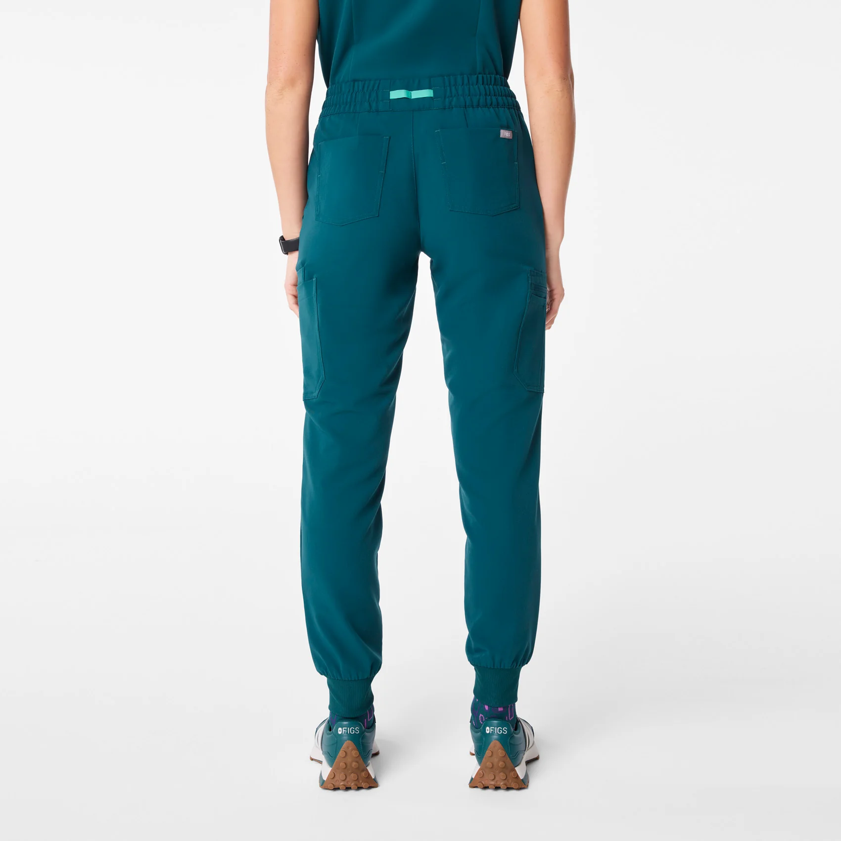 women's Caribbean Blue Uman Relaxed - Petite Jogger Scrub Pant - Image 4