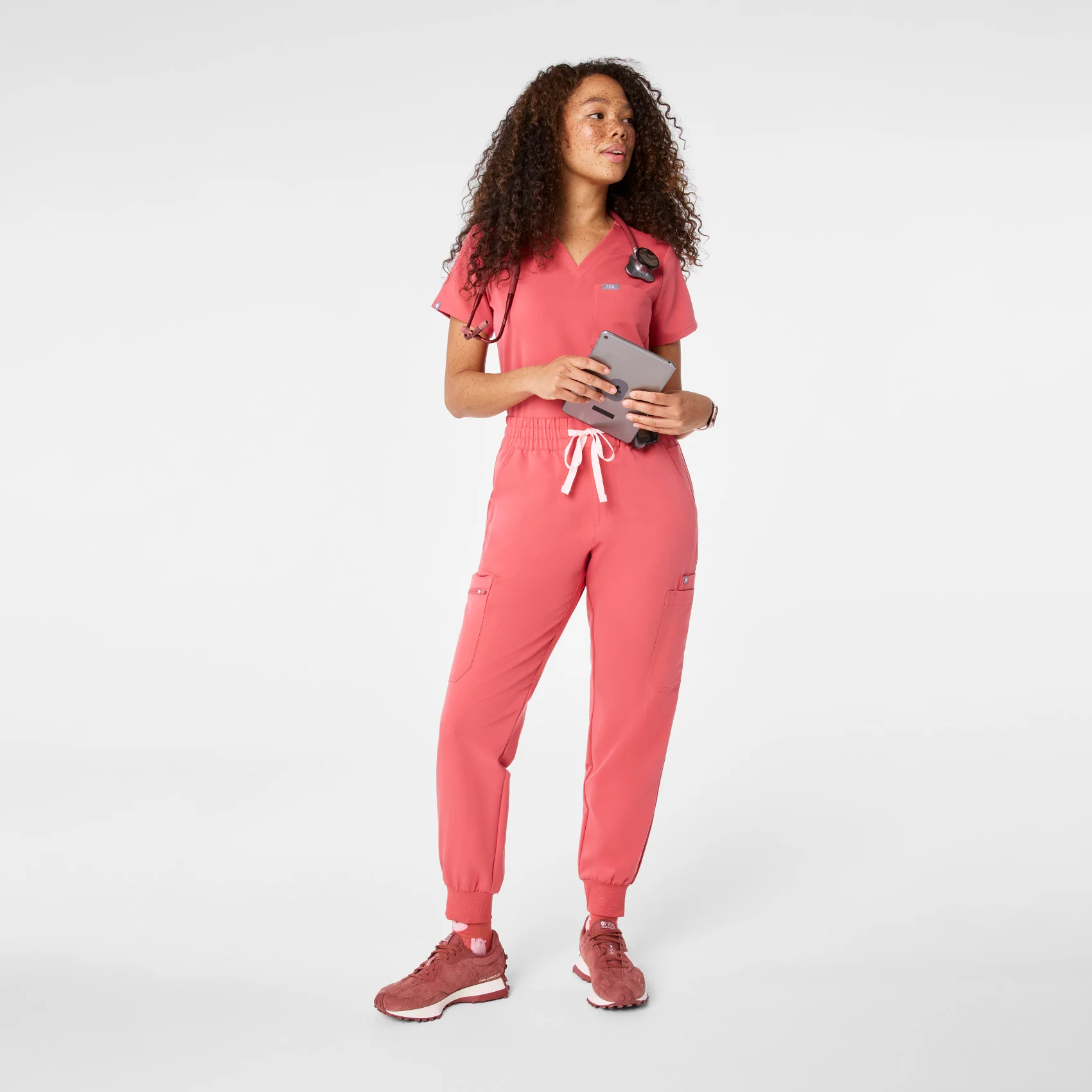 women's Pulmonary Pink Uman Relaxed - Petite Jogger Scrub Pant - Image 2