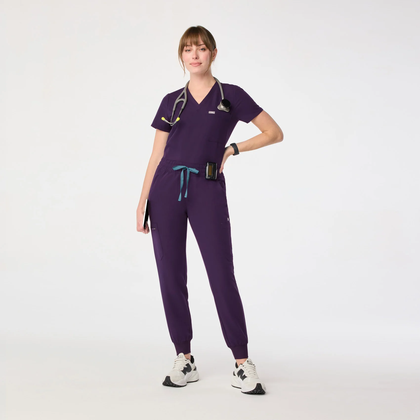 women's Purple Jam Uman Relaxed - Petite Jogger Scrub Pant - Image 2
