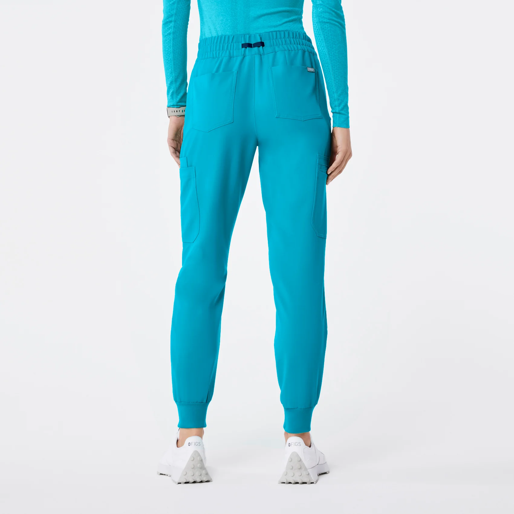 women's Teal Uman Relaxed - Petite Jogger Scrub Pant - Image 4