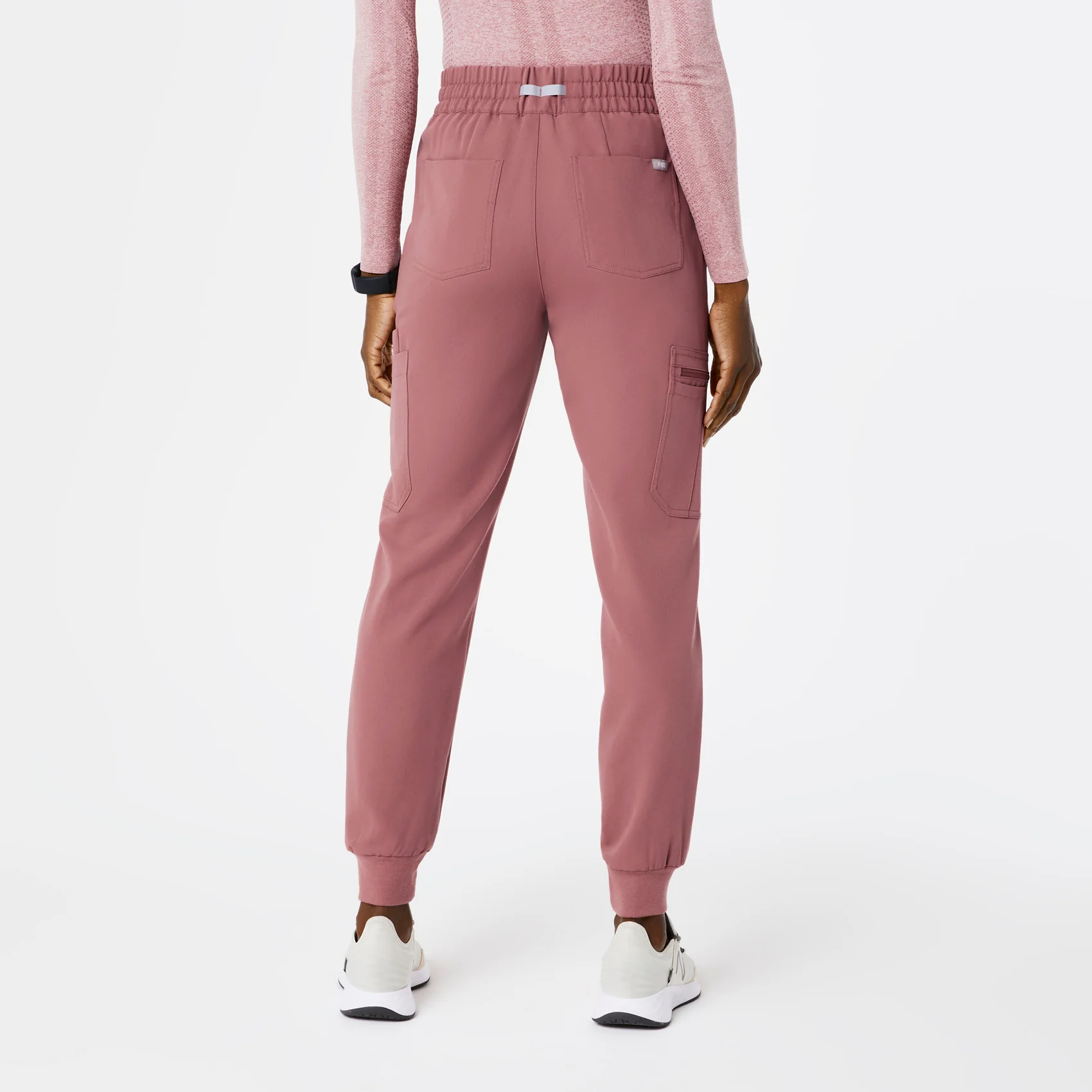 women's Mauve High Waisted Uman Relaxed - Jogger Scrub Pants - Image 4