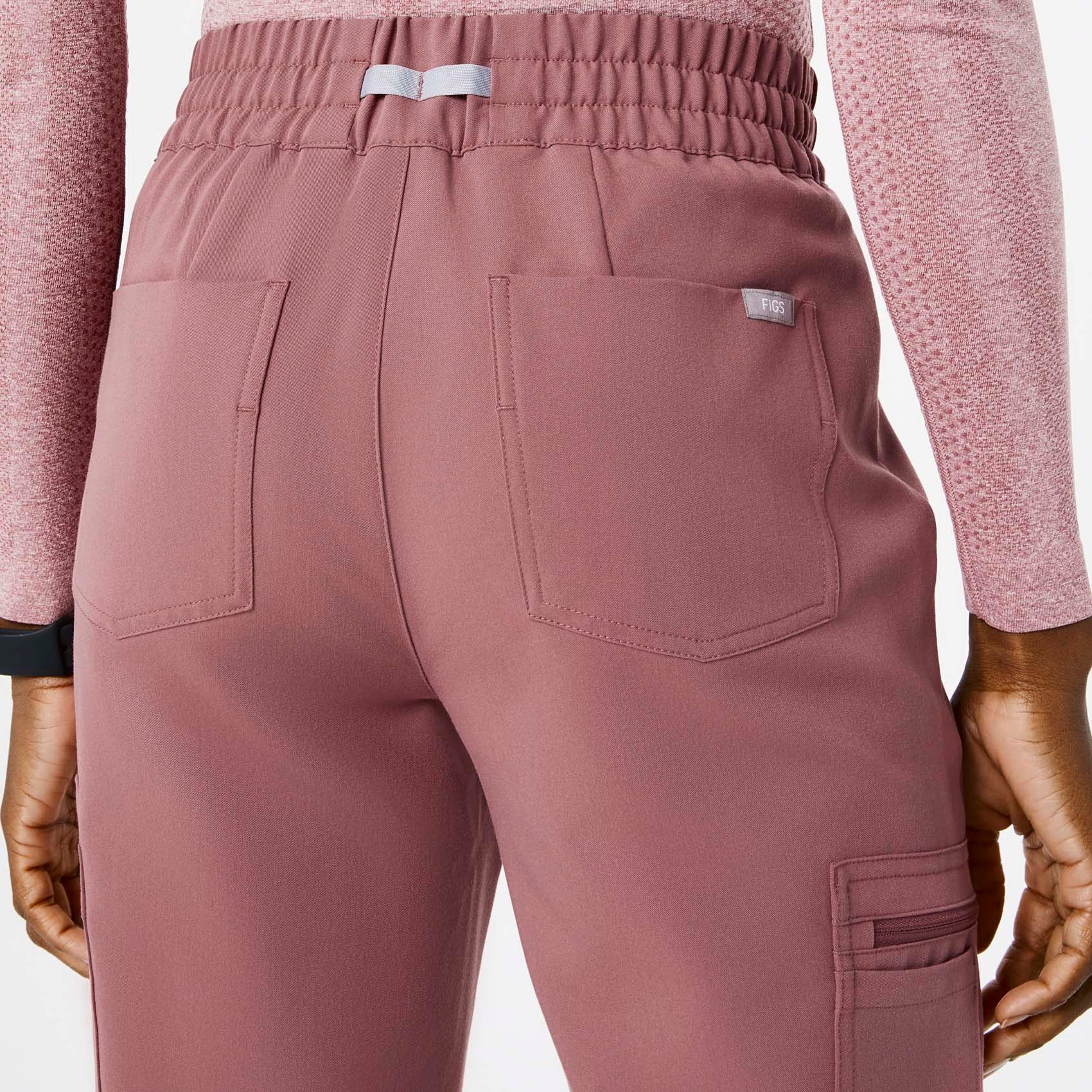 women's Mauve High Waisted Uman Relaxed - Jogger Scrub Pants - Image 5