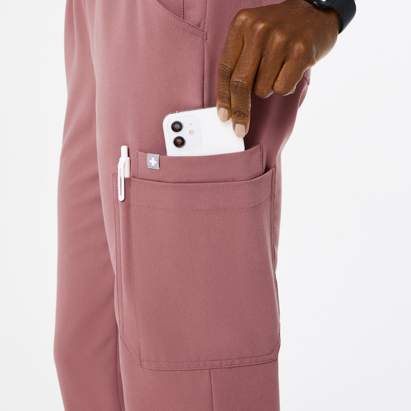 women's Mauve High Waisted Uman Relaxed - Jogger Scrub Pants - Image 7