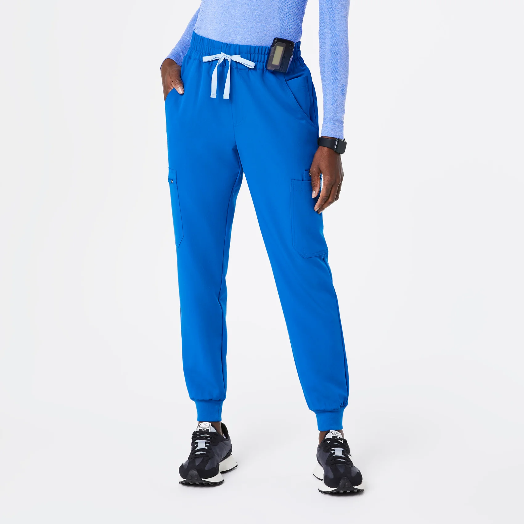 women's Royal Blue High Waisted Uman Relaxed - Jogger Scrub Pants