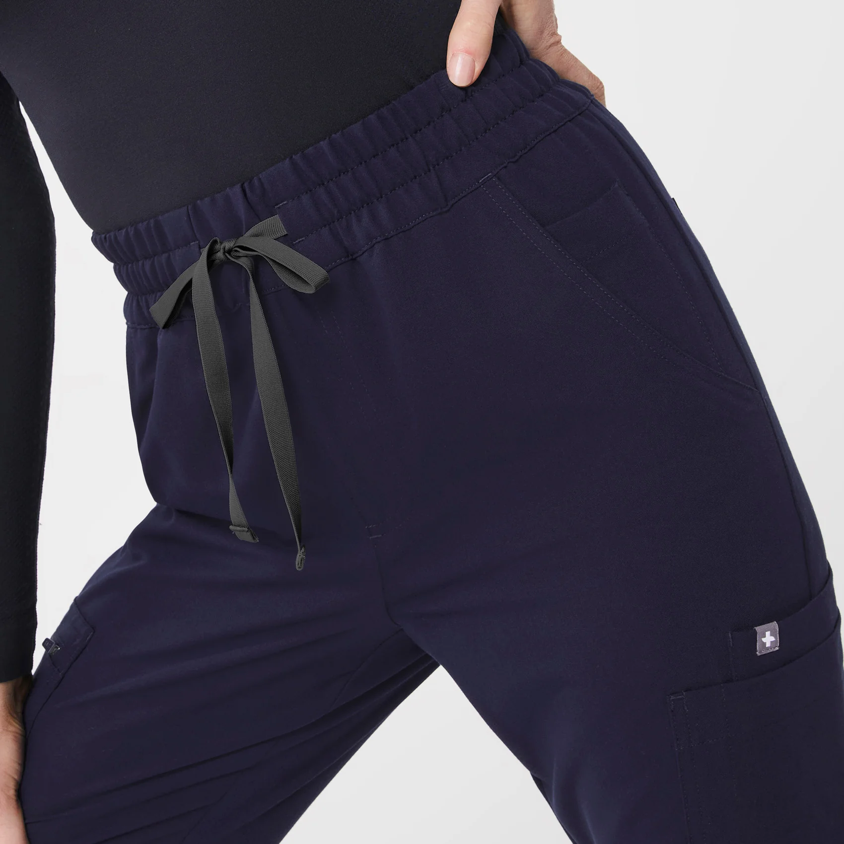 women's Navy High Waisted Uman Relaxed - Tall Jogger Scrub Pants - Image 6