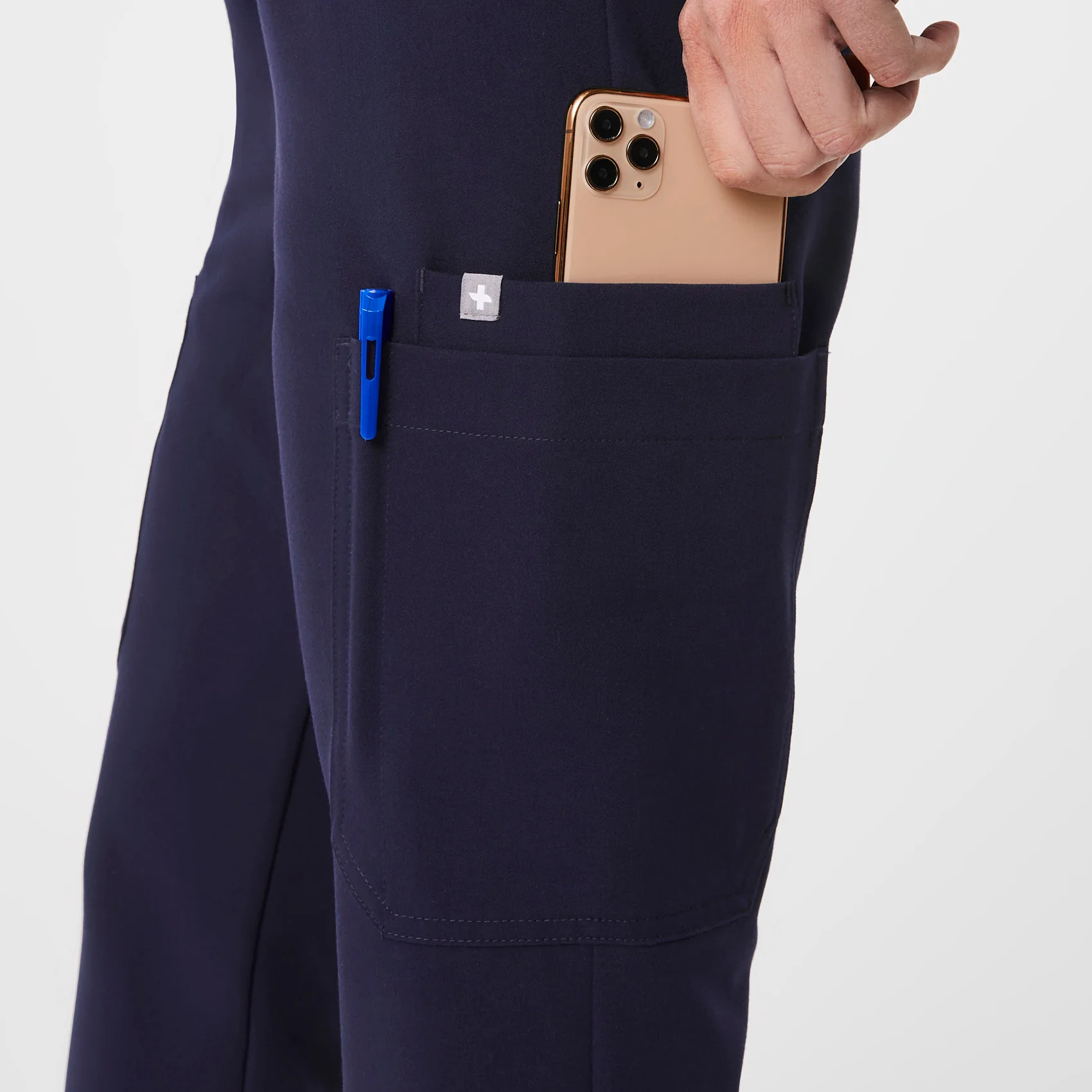 women's Navy High Waisted Uman Relaxed - Tall Jogger Scrub Pants - Image 8