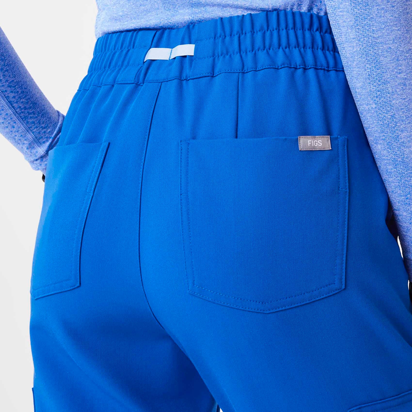 women's Royal Blue High Waisted Uman Relaxed - Tall Jogger Scrub Pants - Image 5