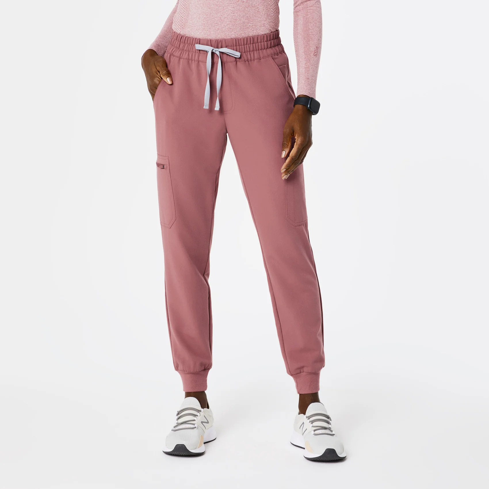 women's Mauve Uman Relaxed - Petite Jogger Scrub Pants