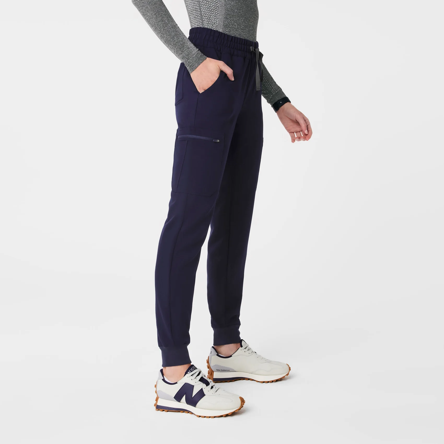 women's Navy Uman Relaxed - Petite Jogger Scrub Pants - Image 3