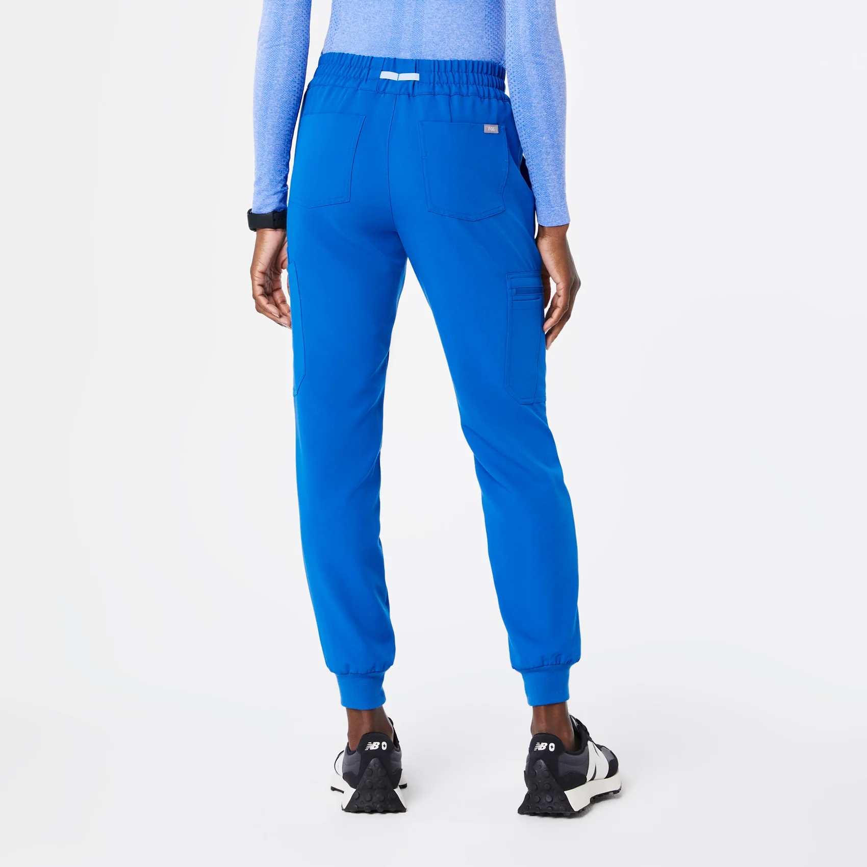 women's Royal Blue Uman Relaxed - Petite Jogger Scrub Pants - Image 4