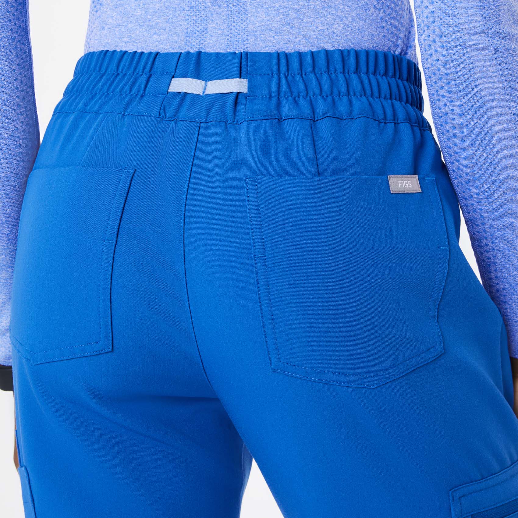 women's Royal Blue Uman Relaxed - Petite Jogger Scrub Pants - Image 5