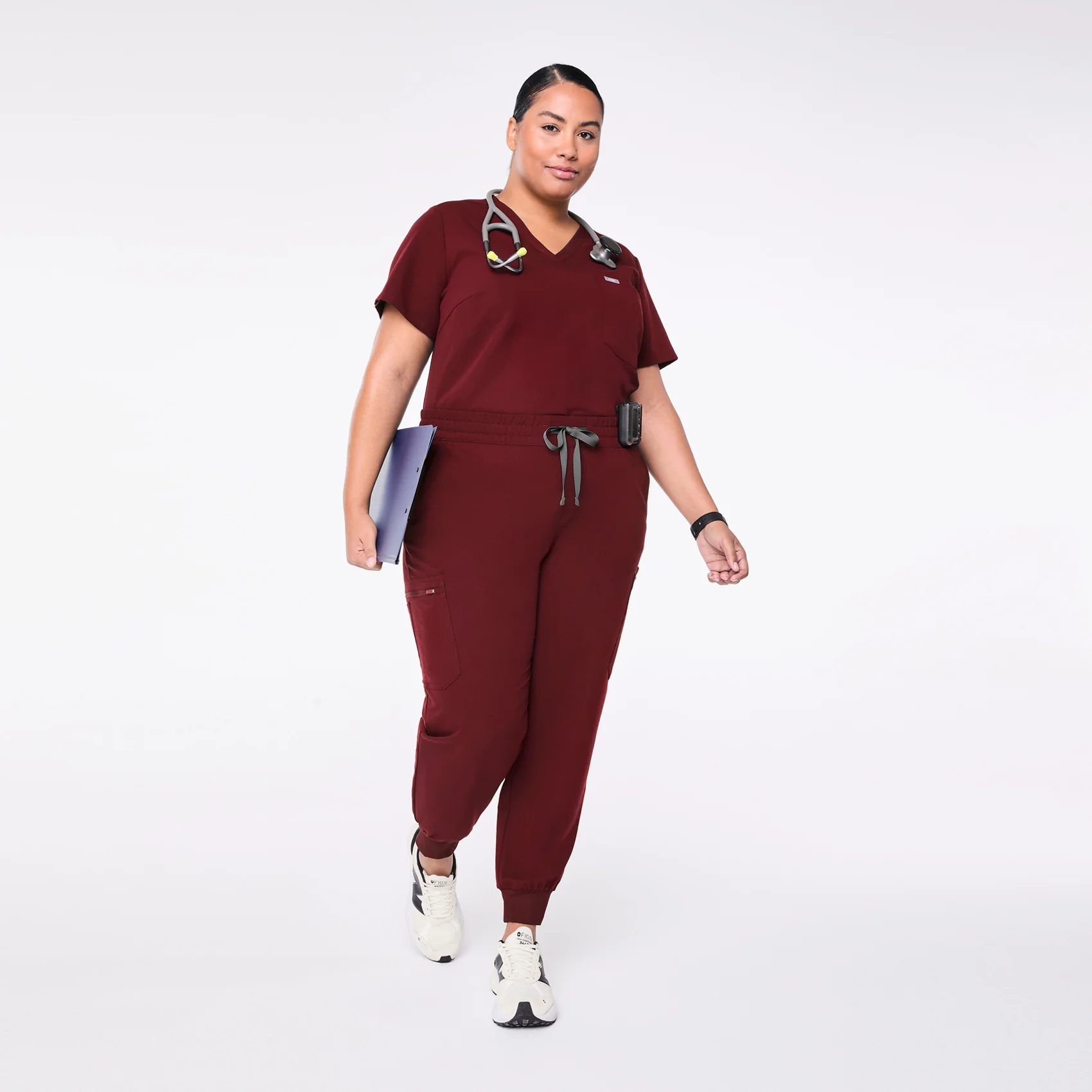 women's Burgundy Uman Relaxed - Tall Jogger Scrub Pant (3XL-6XL) - Image 2
