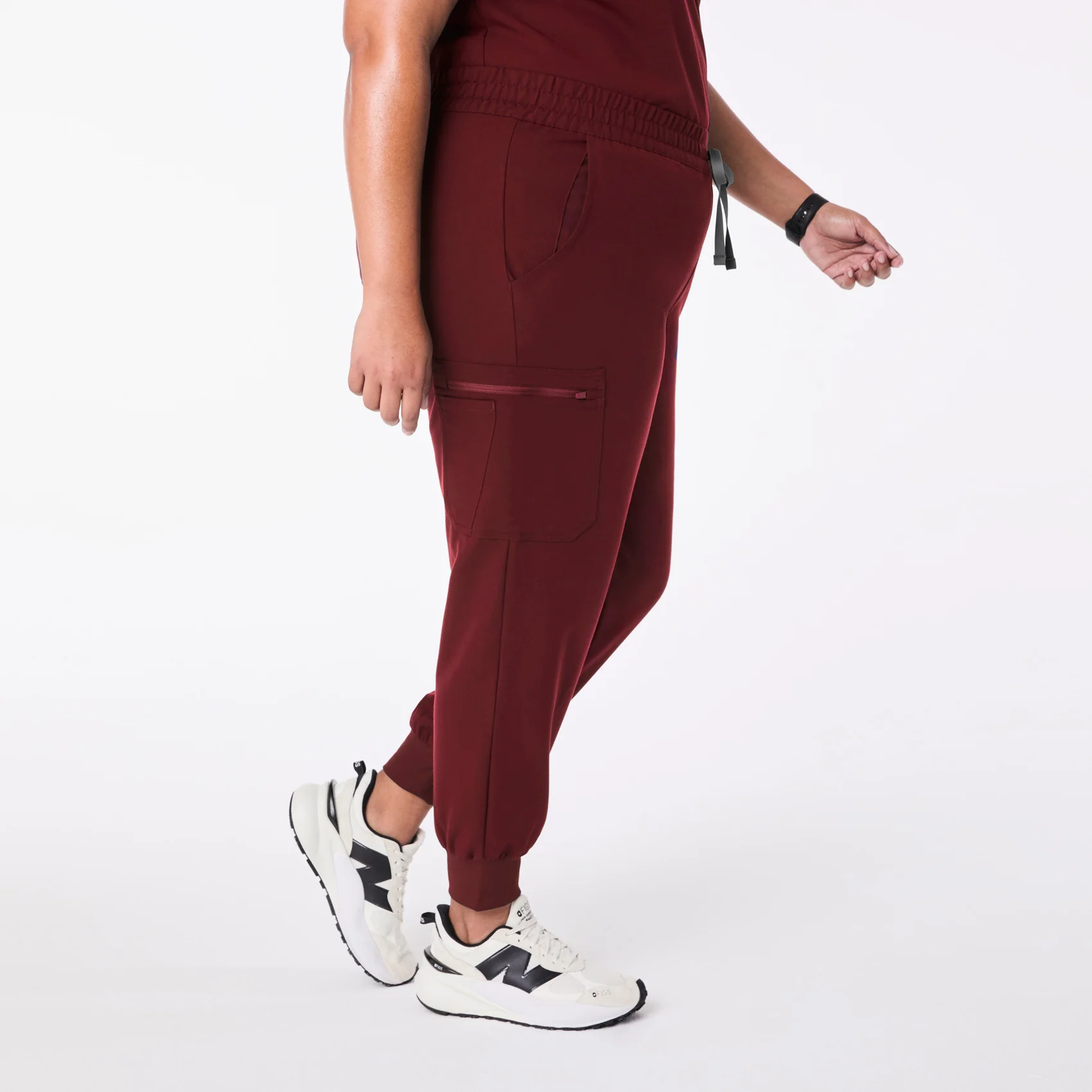 women's Burgundy Uman Relaxed - Tall Jogger Scrub Pant (3XL-6XL) - Image 3