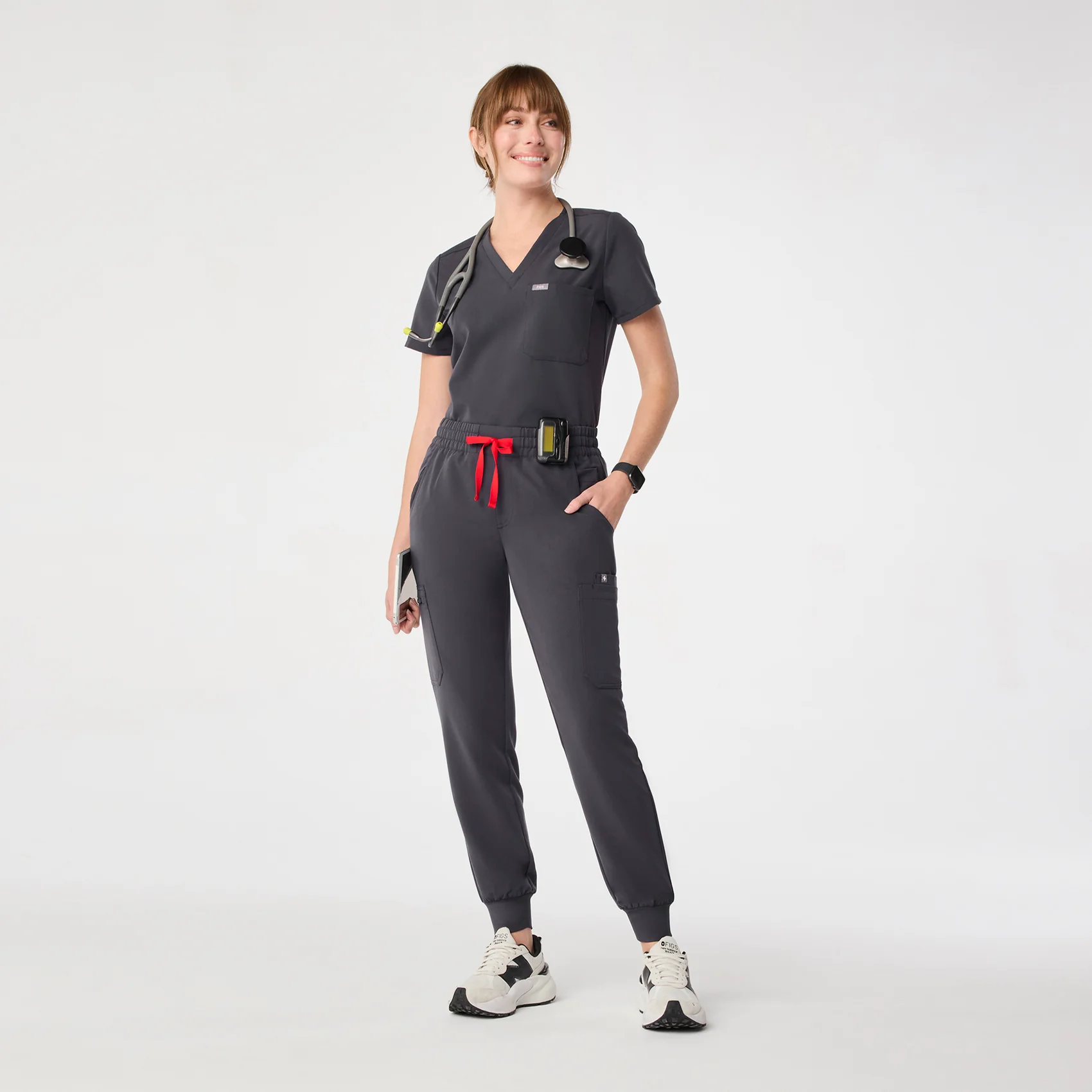 women's Charcoal Uman Relaxed - Tall Jogger Scrub Pant - Image 2