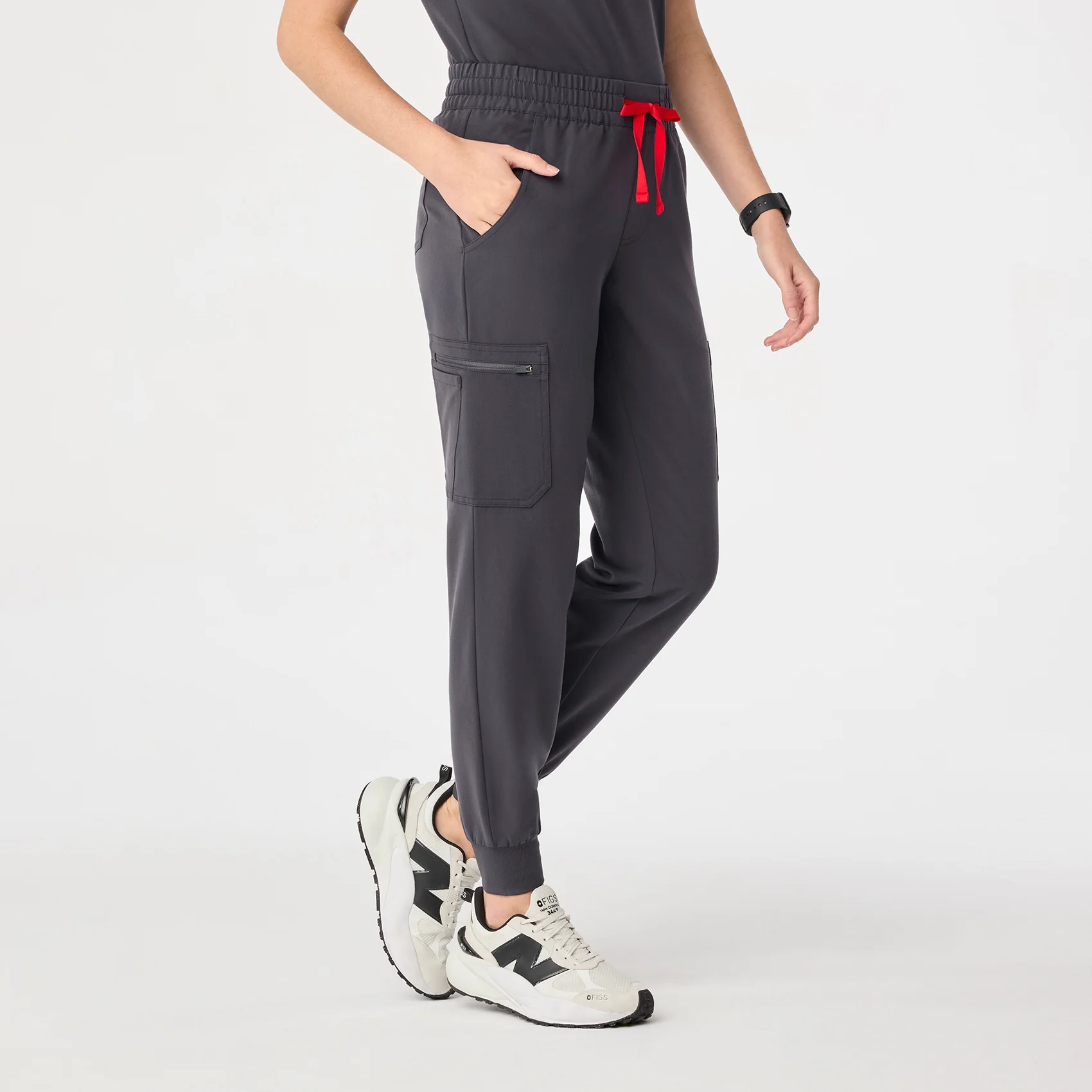 women's Charcoal Uman Relaxed - Tall Jogger Scrub Pant - Image 3