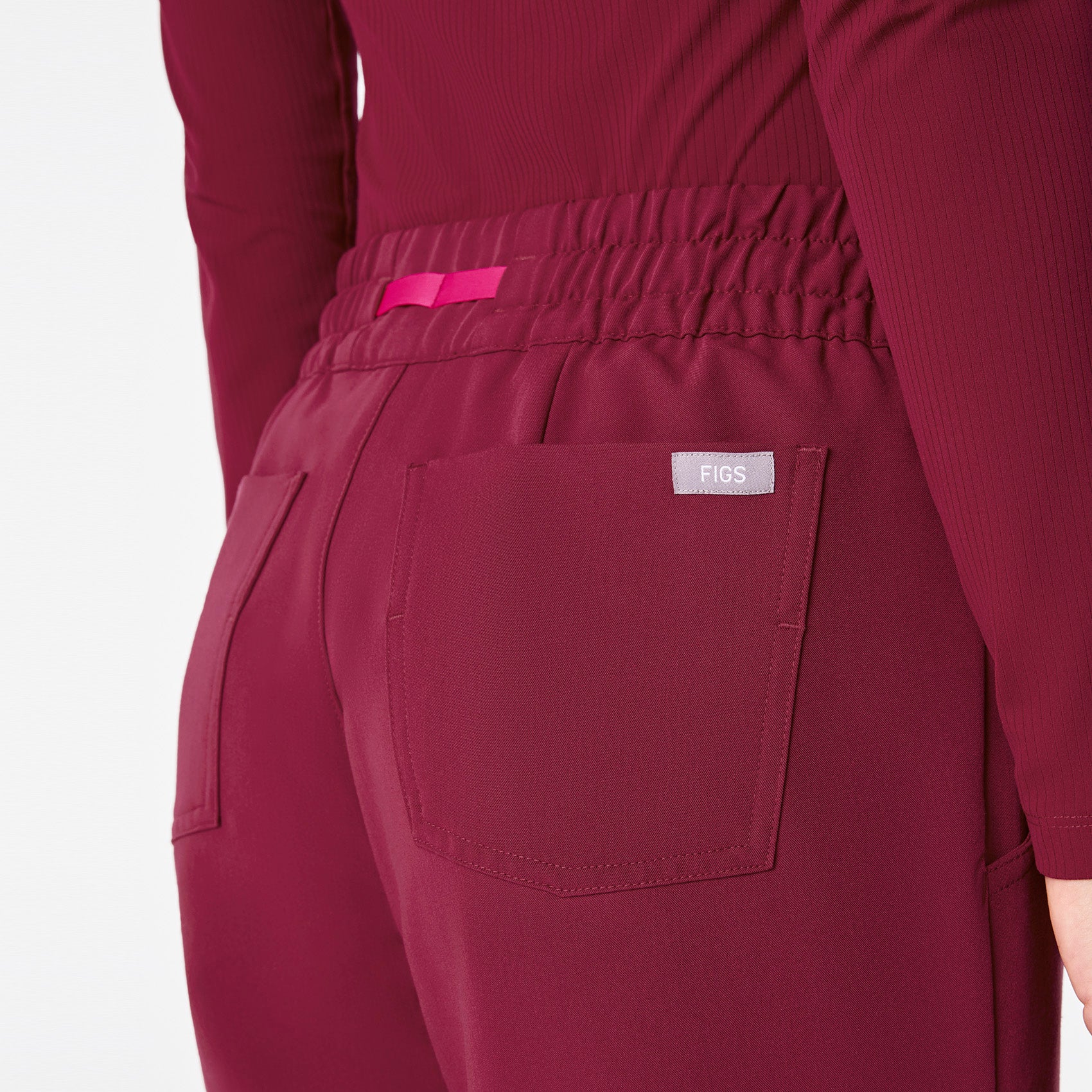 women's Deep Cranberry Uman Relaxed - Tall Jogger Scrub Pant - Image 5