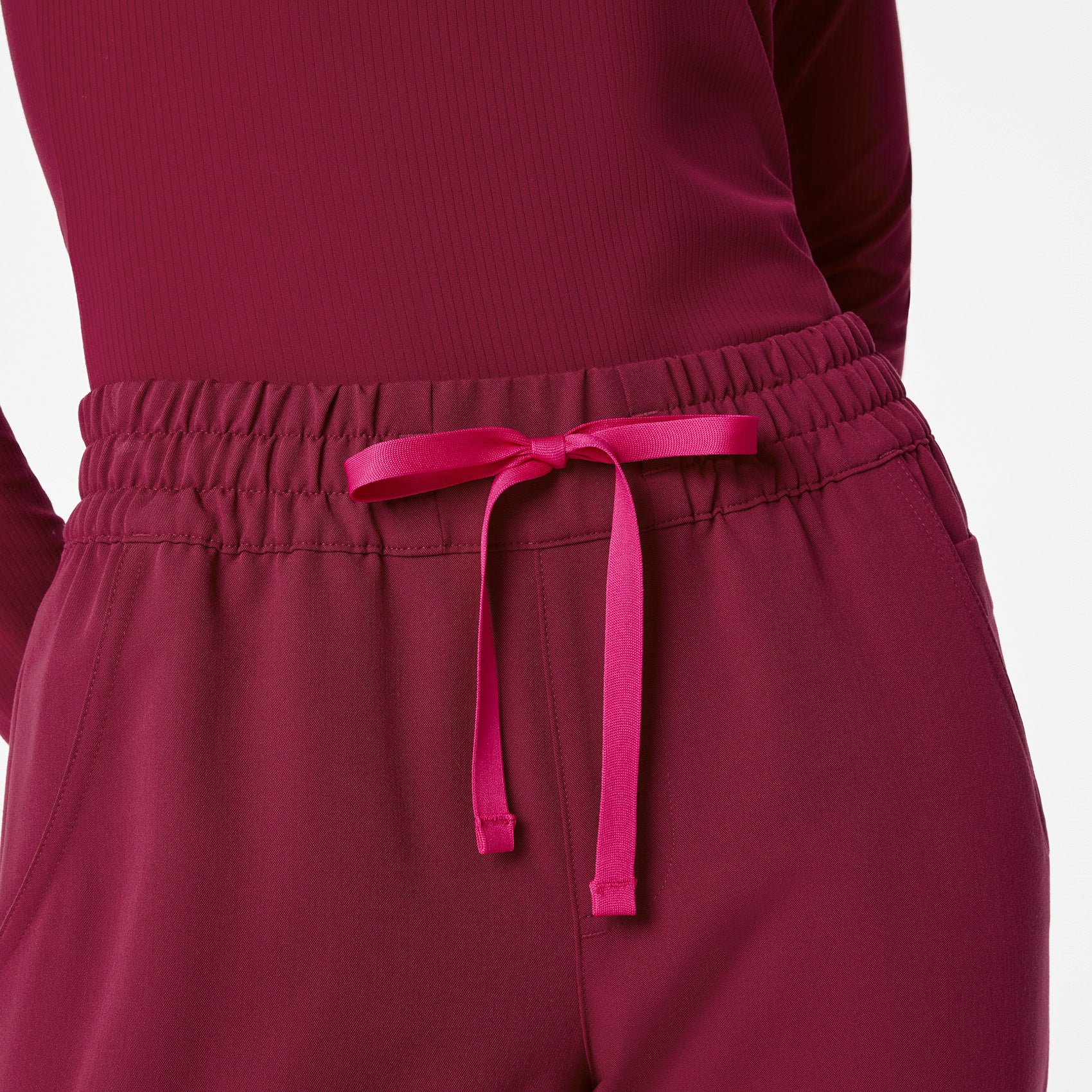 women's Deep Cranberry Uman Relaxed - Tall Jogger Scrub Pant - Image 6