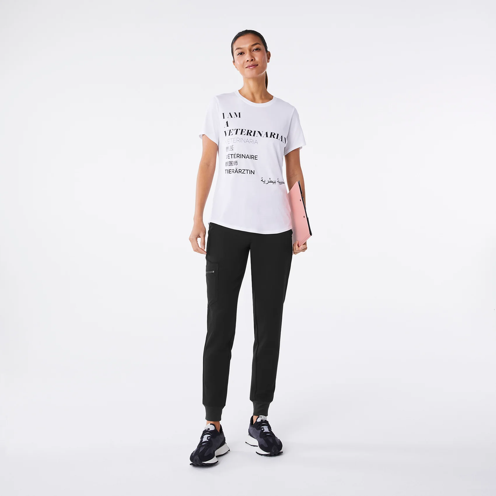 women's White Veterinarian Supersoft - Shortsleeve Underscrub - Image 2