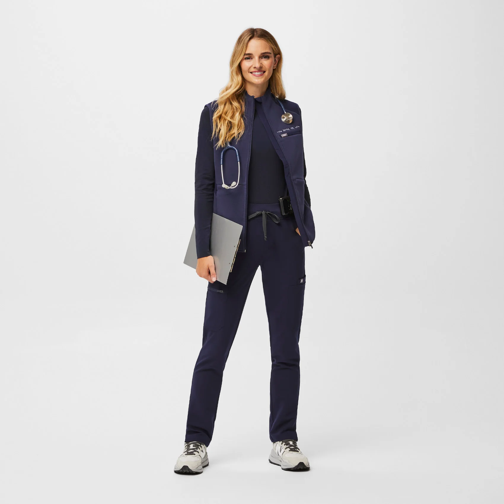 women's Navy Yola™ High Waisted 2.0 - Skinny Scrub Pants - Image 2