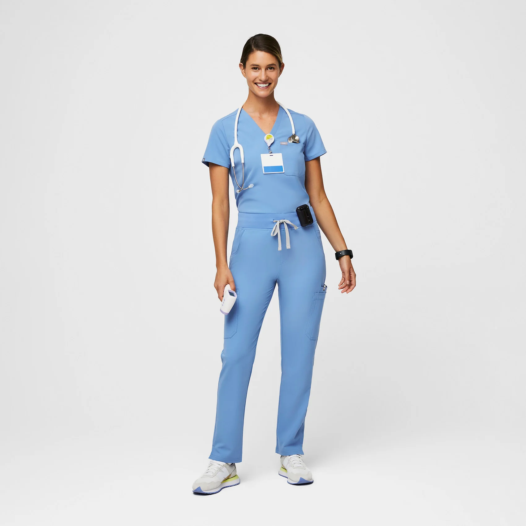 women's Ceil Blue Yola™ High Waisted 2.0 - Tall Skinny Scrub Pants - Image 2