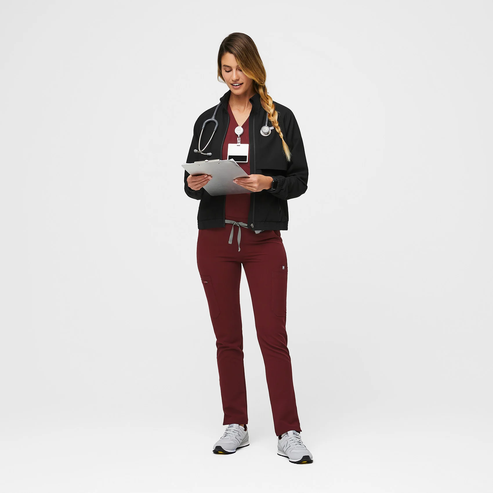 Women's Burgundy Yola™ - Petite Skinny Scrub Pants - Image 2