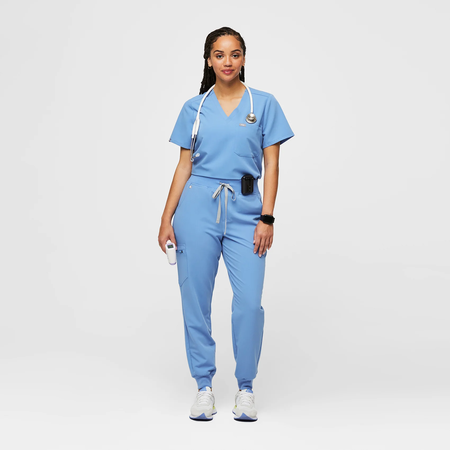 women's Ceil Blue Zamora™ High Waisted - Jogger Scrub Pants - Image 2