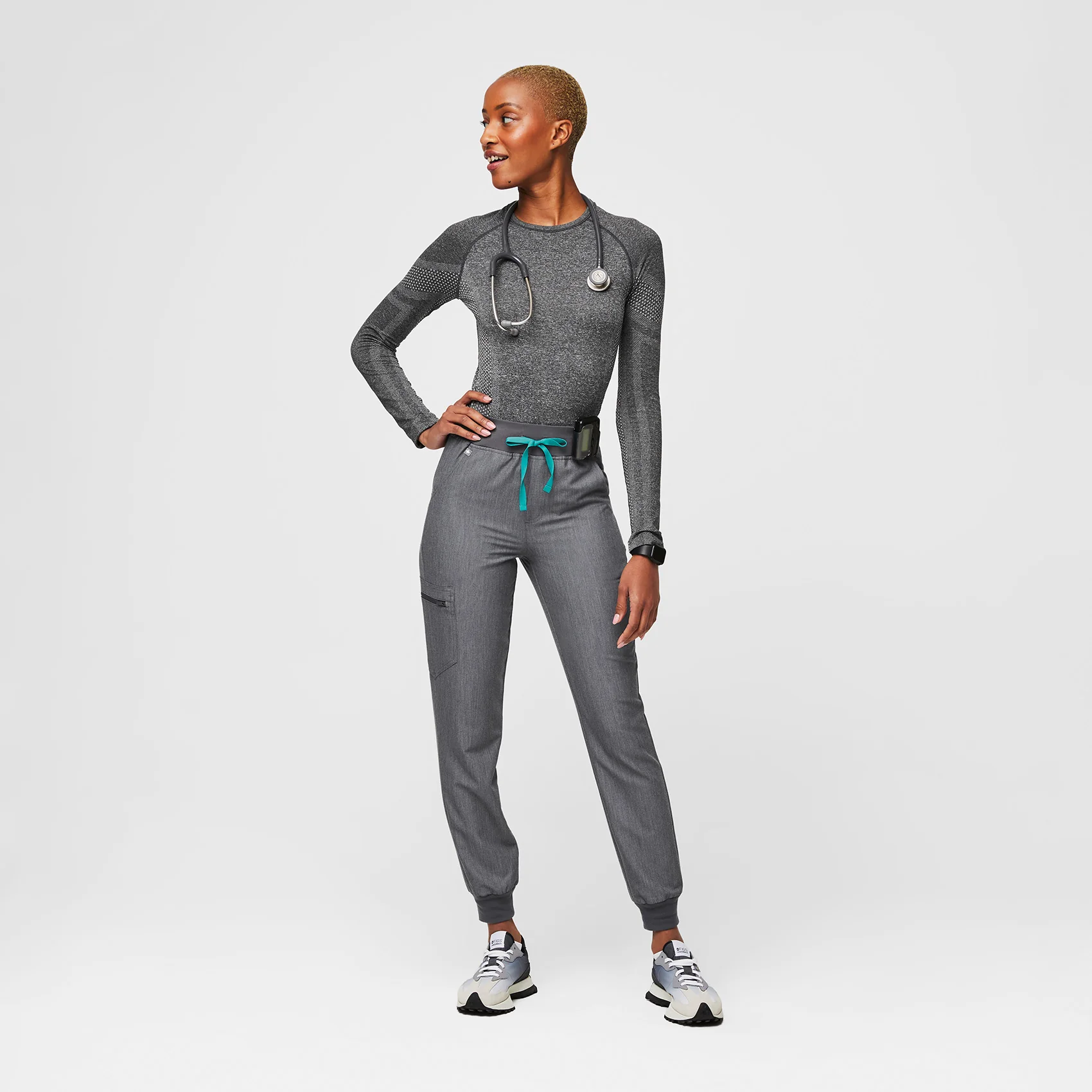 women's Graphite Zamora™ High Waisted - Petite Jogger Scrub Pants - Image 2