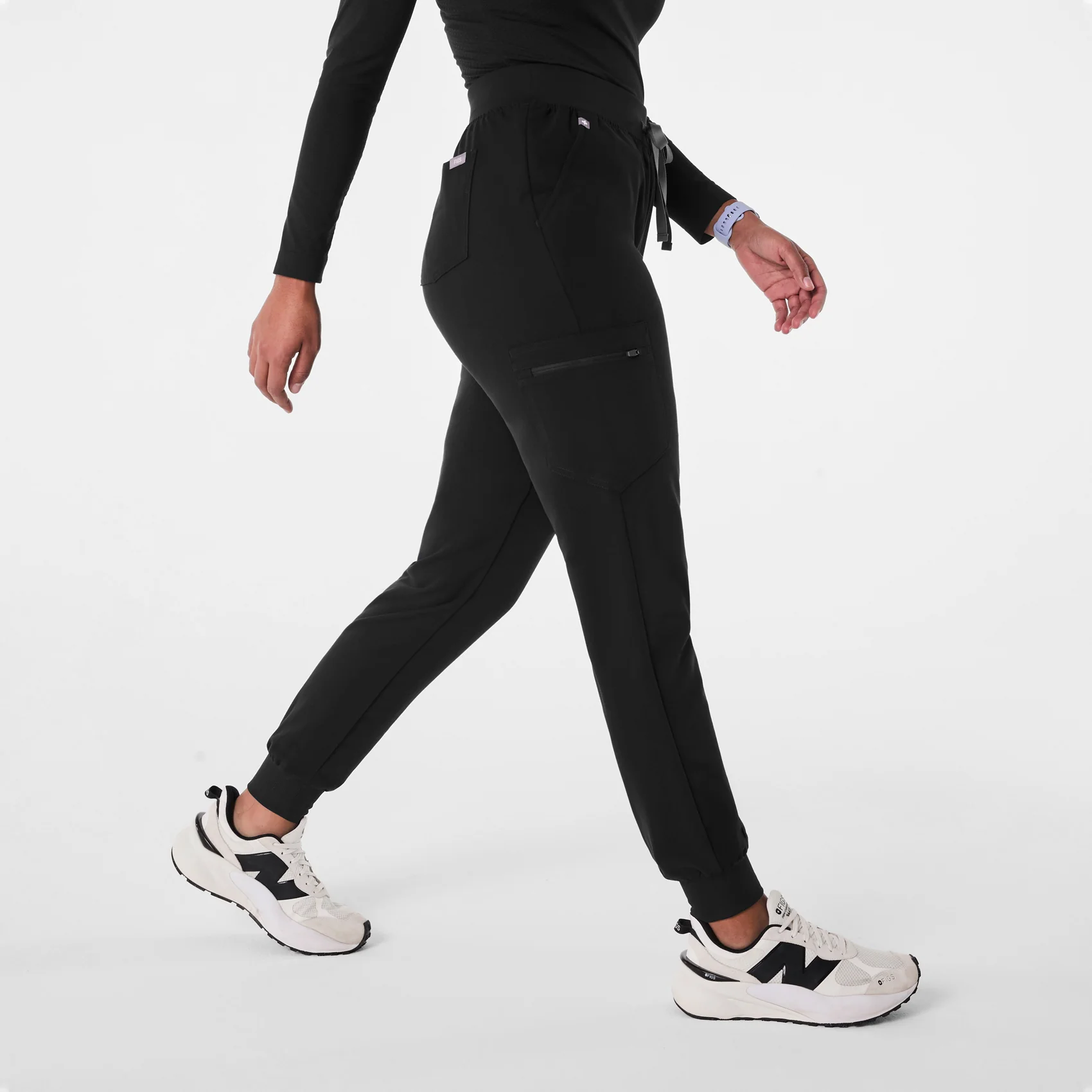 women's Black Zamora™ High Waisted - Tall Jogger Scrub Pants - Image 3