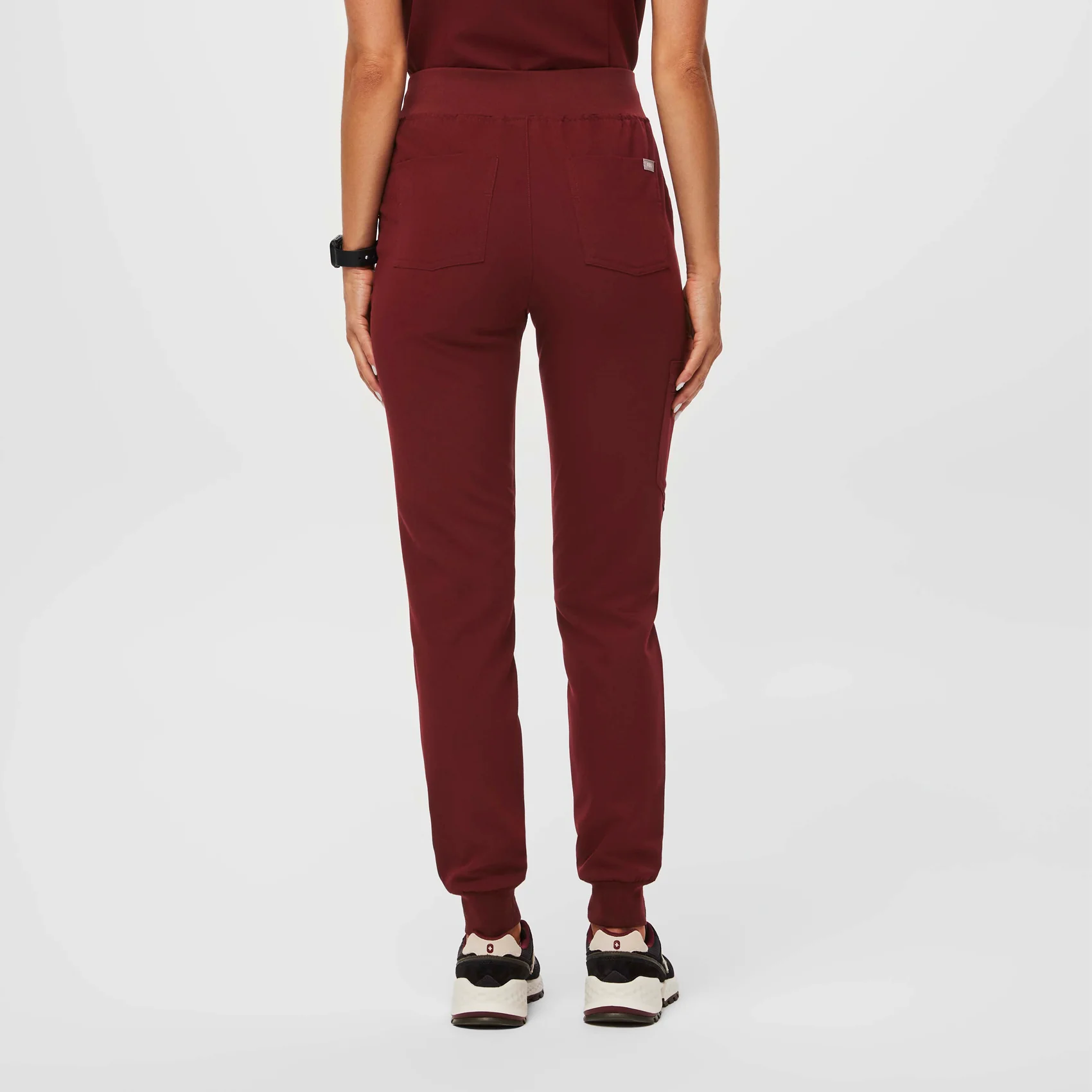 women's Burgundy Zamora™ High Waisted - Tall Jogger Scrub Pants - Image 4
