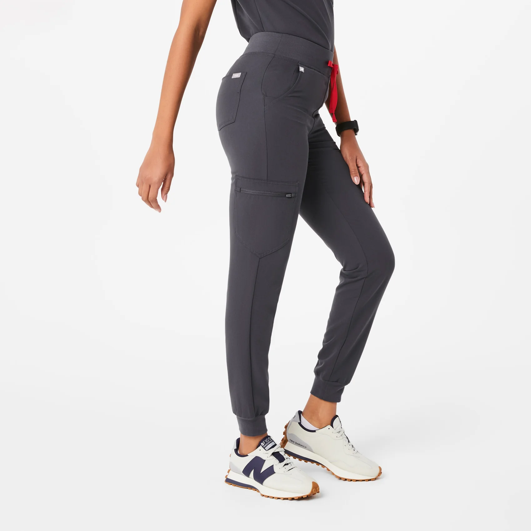 women's Charcoal Zamora™ High Waisted - Tall Jogger Scrub Pants - Image 3