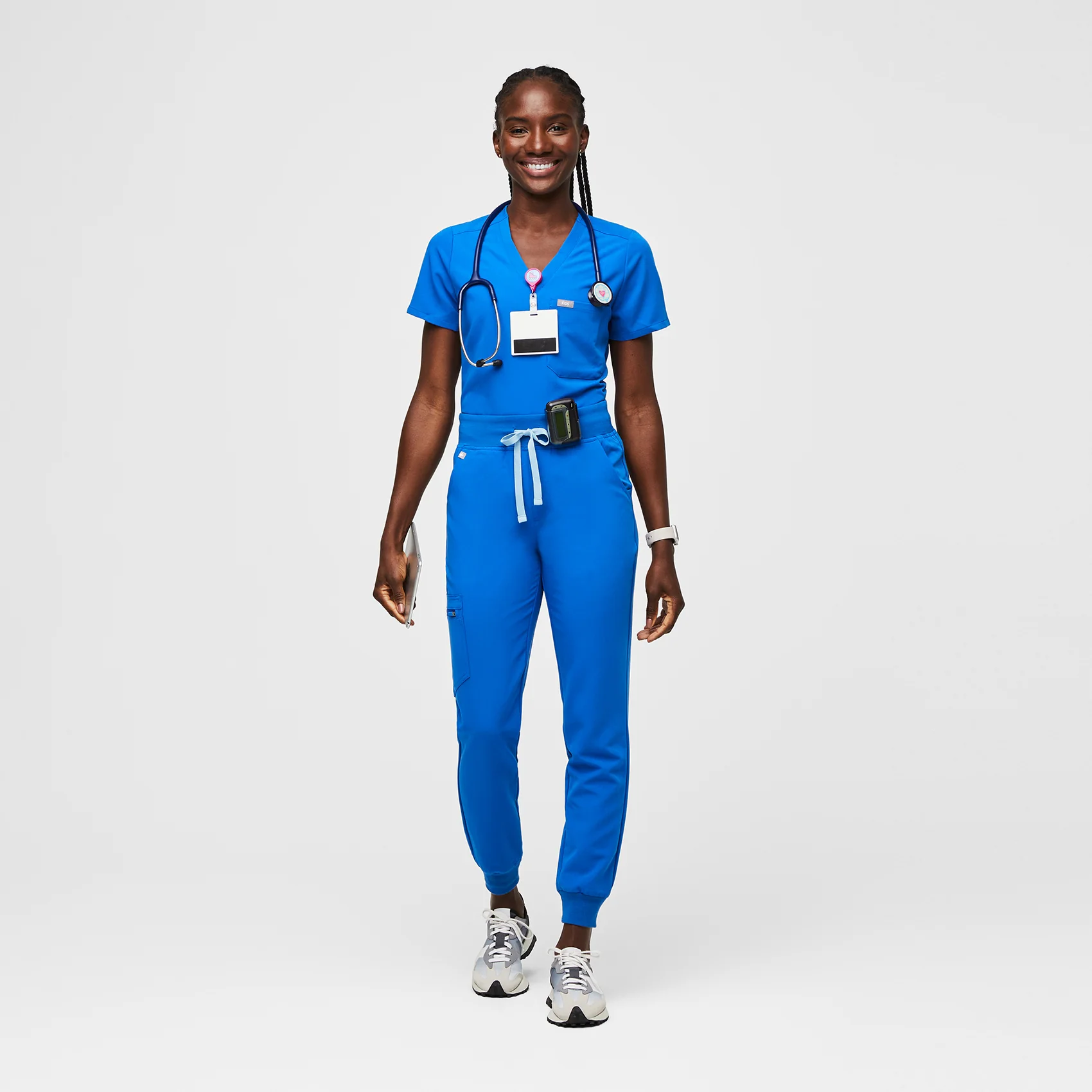 women's Royal Blue Zamora™ High Waisted - Tall Jogger Scrub Pants - Image 2