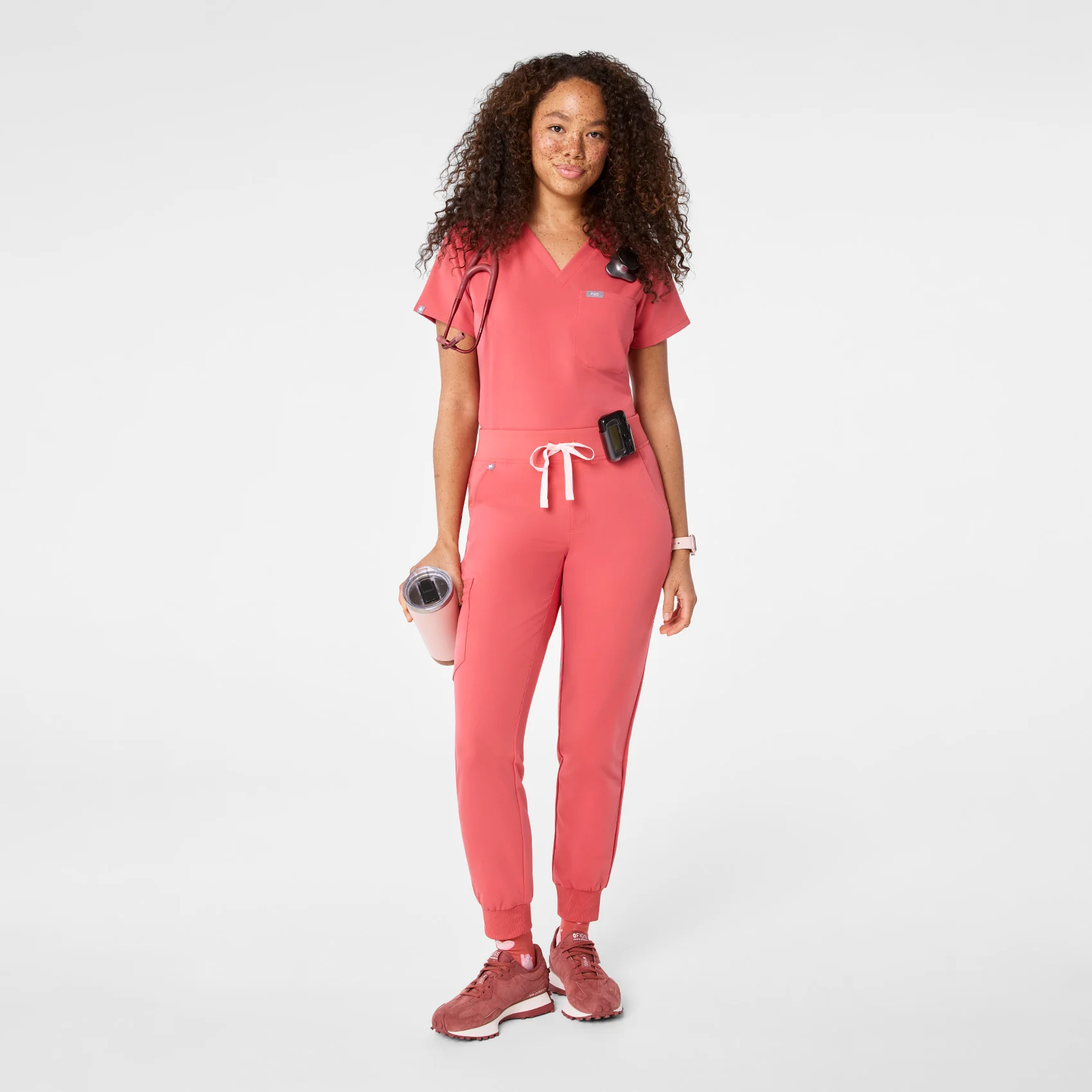 women's Pulmonary Pink Zamora - Petite Jogger Scrub Pant™ - Image 2