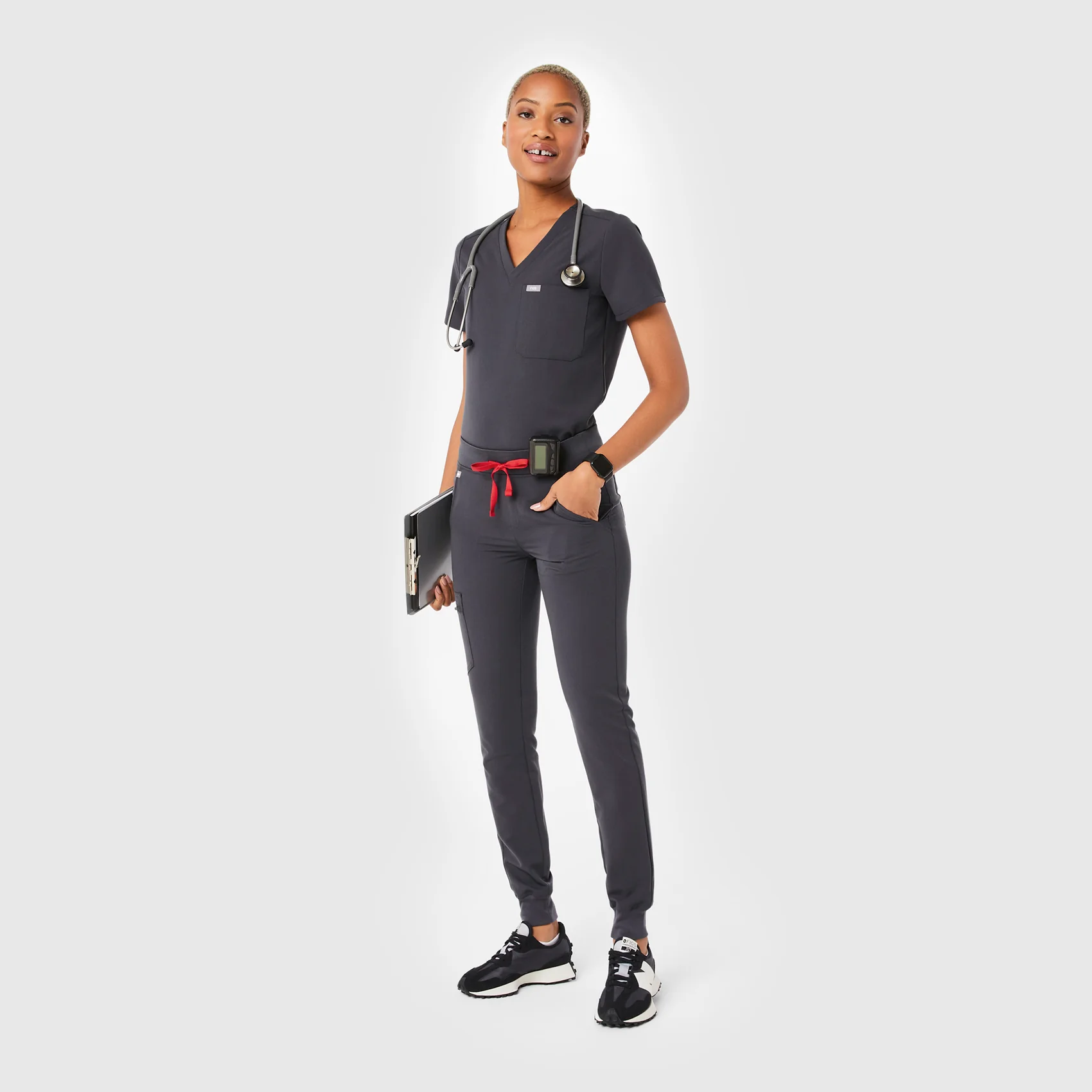 women's Charcoal Zamora™ - Petite Jogger Scrub Pants - Image 2