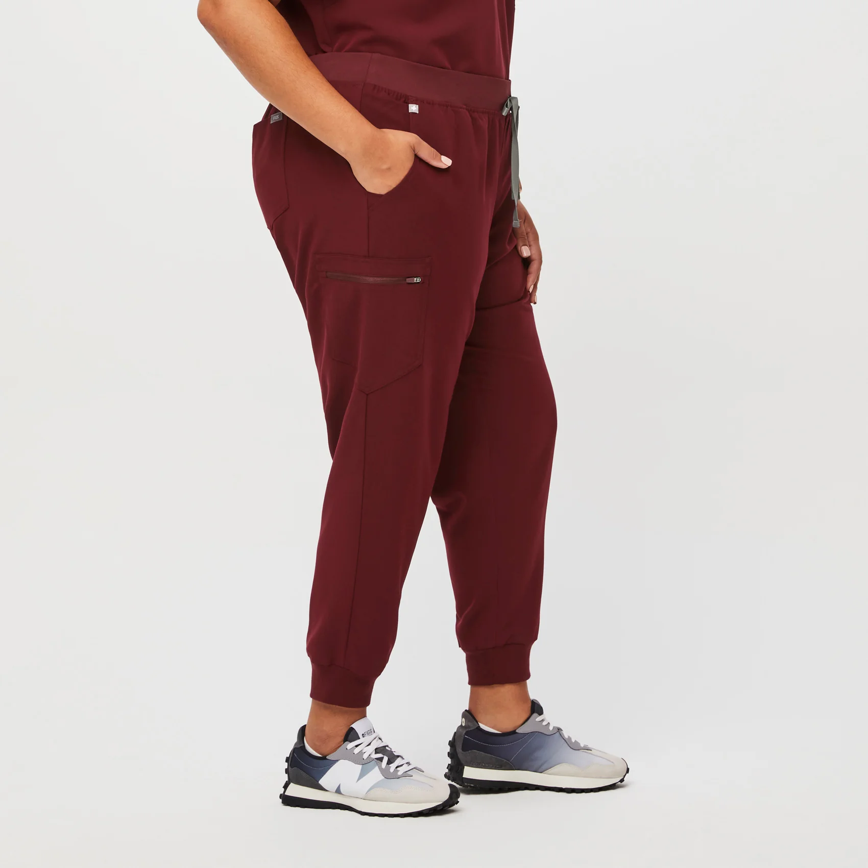 women's Burgundy Zamora™- Petite Jogger Scrub Pants (3XL - 6XL) - Image 3