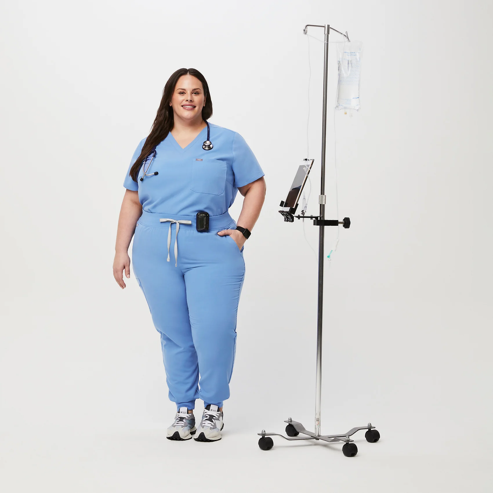 women's Ceil Blue Zamora™- Petite Jogger Scrub Pants (3XL - 6XL) - Image 2