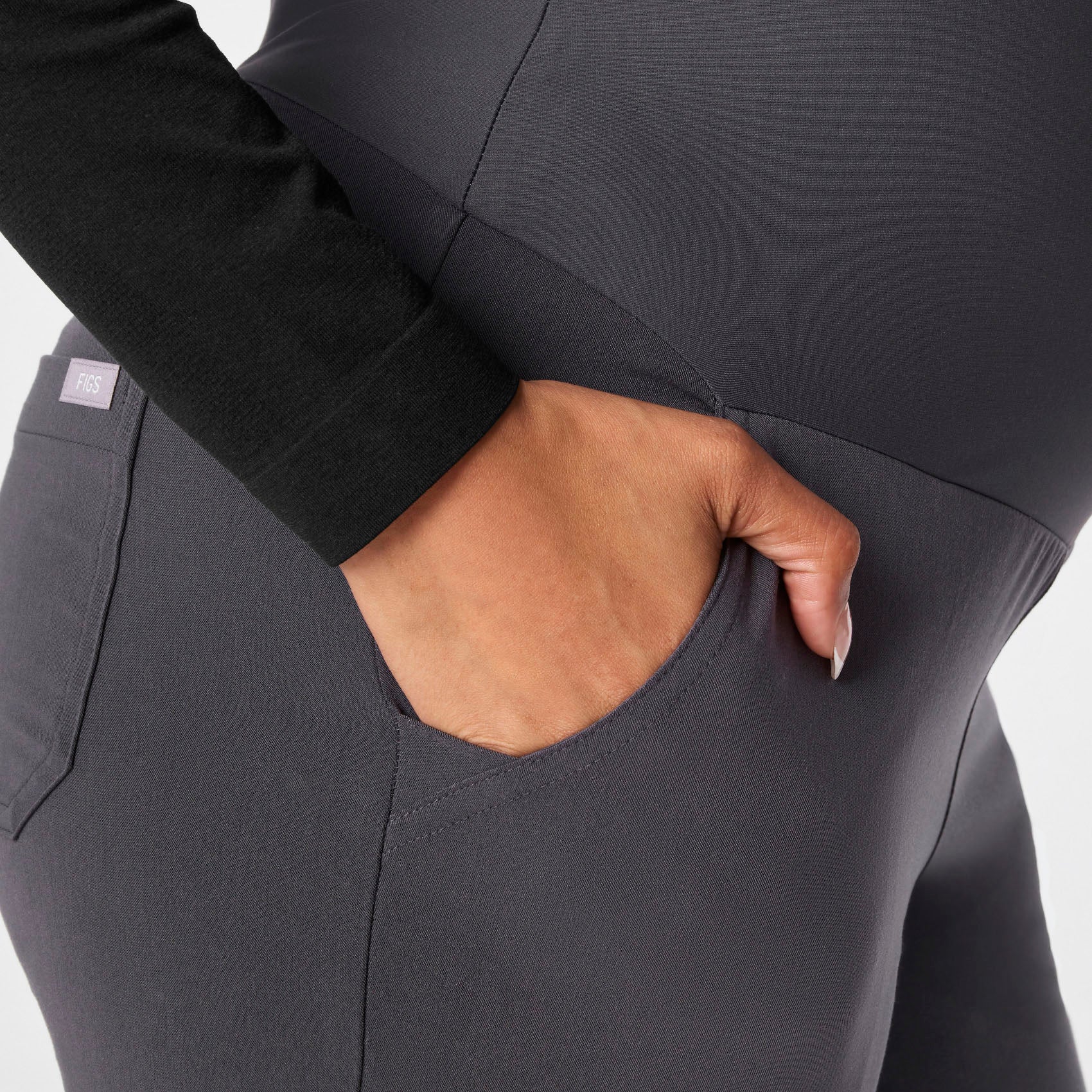 women's Charcoal Zamora - Tall Maternity Scrub Pants - Image 6